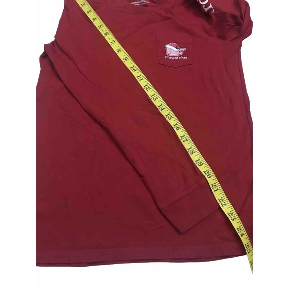 Vineyard Vines Kids Santa Whale Long Sleeve Shirt -Size L Red Color - Picture 11 of 12
